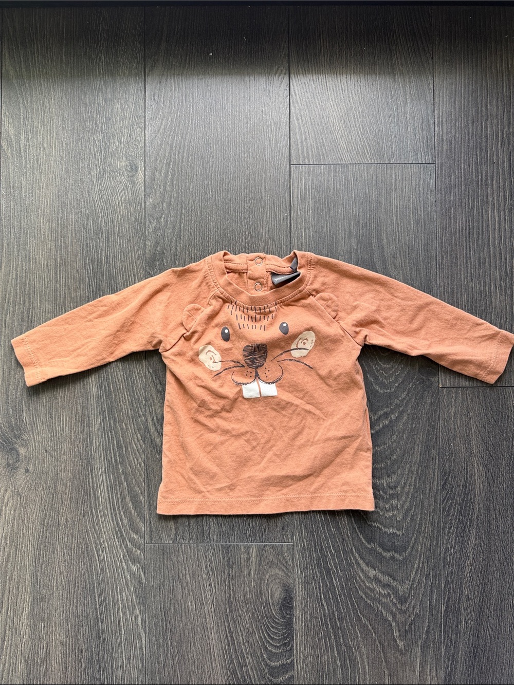 Kids' Long-Sleeve Orange Animal Face Tee